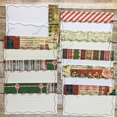 Lot 10 Christmas Junk Journal Note Cards Handmade Sewn Ephemera u Craft Scrapboo