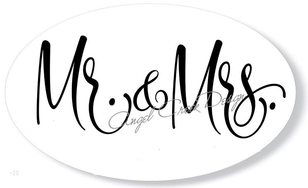 MR & MRS OVAL WEDDING STICKERS ENVELOPE SEALS WEDDING FAVORS SCRAPBOOK STICKERS