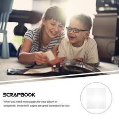 50Pcs DIY Scrapbook Page Covers Transparent Protective Refill Sheets with Holes