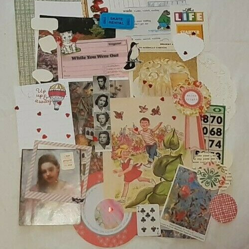 Junk Journal Scrapbook Ephemera Scrap Pack 40+ Items 6.25″ x 4.75″