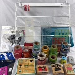 Craft Lot Journal Supplies Washi Hanger Tape Stamps Stickers Stencils Punches