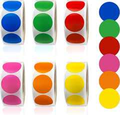 3000 Pieces 1 Inch round Removable Color-Code Dot Stickers Circle Dots Stickers