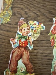 Vintage Embossed Gummed Sticker Seals Lot Cats Dogs Flowers Fairy Tale Germany