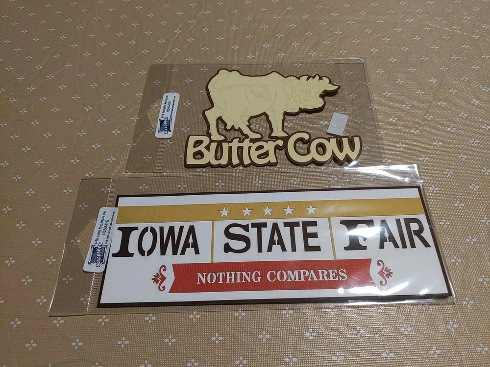 Lot Of 2 Iowa State Fair Themed Laser Cut Embellishments