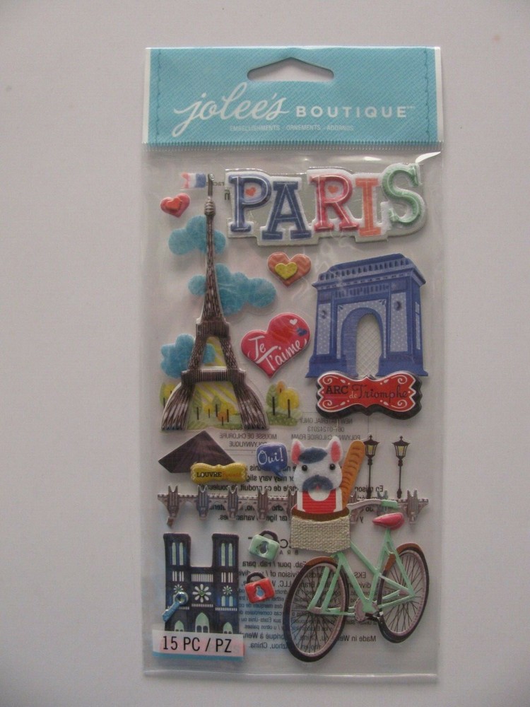 Jolee’s Dimensional PARIS Eiffel Tower, Bike, Notre Dame NIP