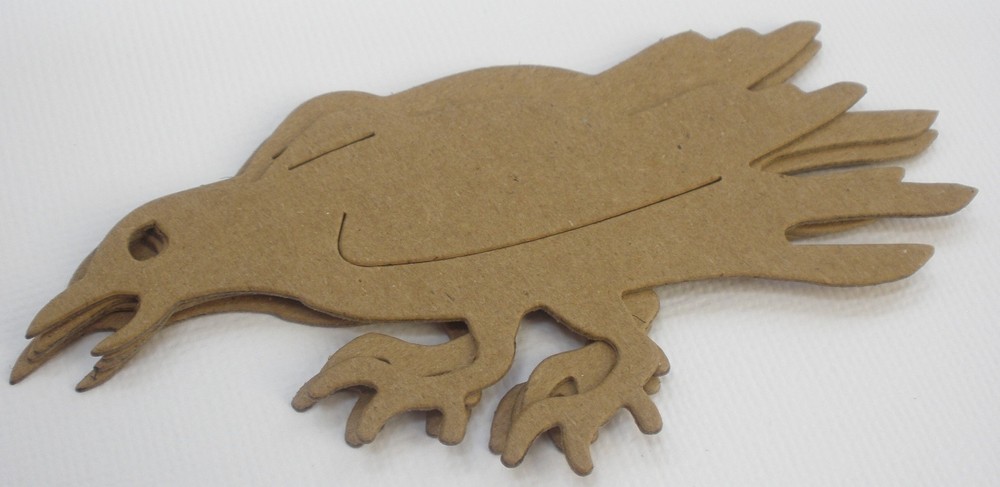 {4} *CROW* Chipboard Die Cuts – Bare Halloween Bird Shapes – 4″ long