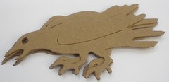 {4} *CROW* Chipboard Die Cuts – Bare Halloween Bird Shapes – 4″ long