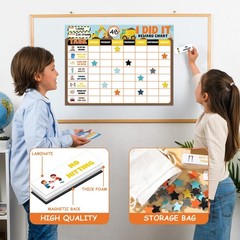 Magnetic Reward Chart for Kids at Home Construction Theme I Did It Motivate B…