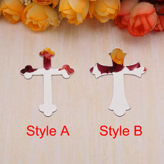 50Pcs/Lot Acrylic Cross Stickers Black Gold Silver Mirror Wedding Birthday Bapti