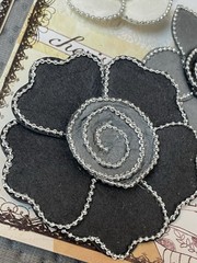 NEW Lot of 6 PRIMA MARKETING Handmade Flowers Time Traveler Black Green Orange A