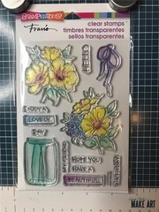 New Stampendous Rubber Stamp set clear LOVELY FLOWERS SET jar free USA ship