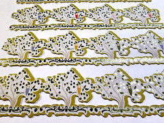 K&Company Owl in Trees Cardstock Stickers Gold Foil Borders Scrapbooking 4pc