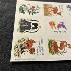 Lot Of 2 American Greeting Stickers 2 Loose Sheets Animals Skunk Squirrel Bunny