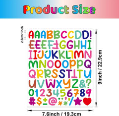 1600Pcs Letter Stickers 20 Sheets Alphabet Stickers 1 Inch Vinyl Self-Adhesive W