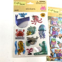 Crafters Square Sticker LOT Butterflies Boho Owls Hummingbird Cactus Tropical