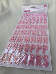NEW ~ AMERICAN CRAFTS ~ THICKERS «MAGGIE» GLITTER FOAM STICKERS ~ PINK ~