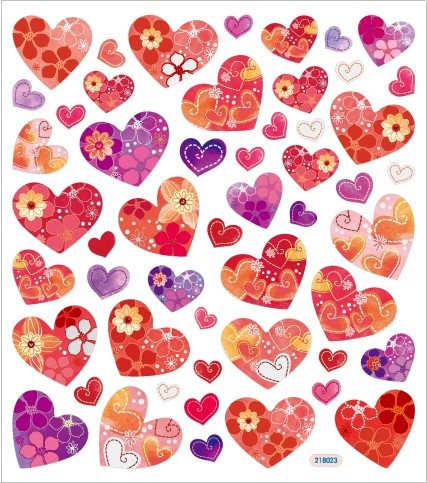 Sticker King Stickers-Hearts With Patterns