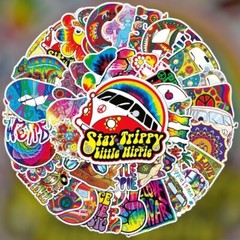 Classic 60’s Hippie Tie Die Stickers Vinyl Decals Music Oldies Pack Lot 50pcs