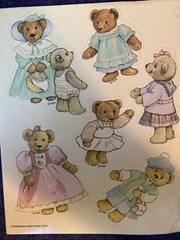 Vintage TEDDY BEARS Sticker Sheet Scrapbook Planner Craft Stickers