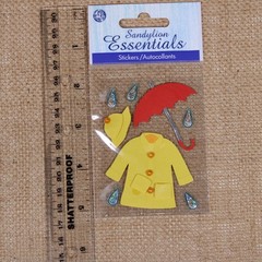 Sandylion Essentials Rainy Days Dimensional Scrapbooking Stickers