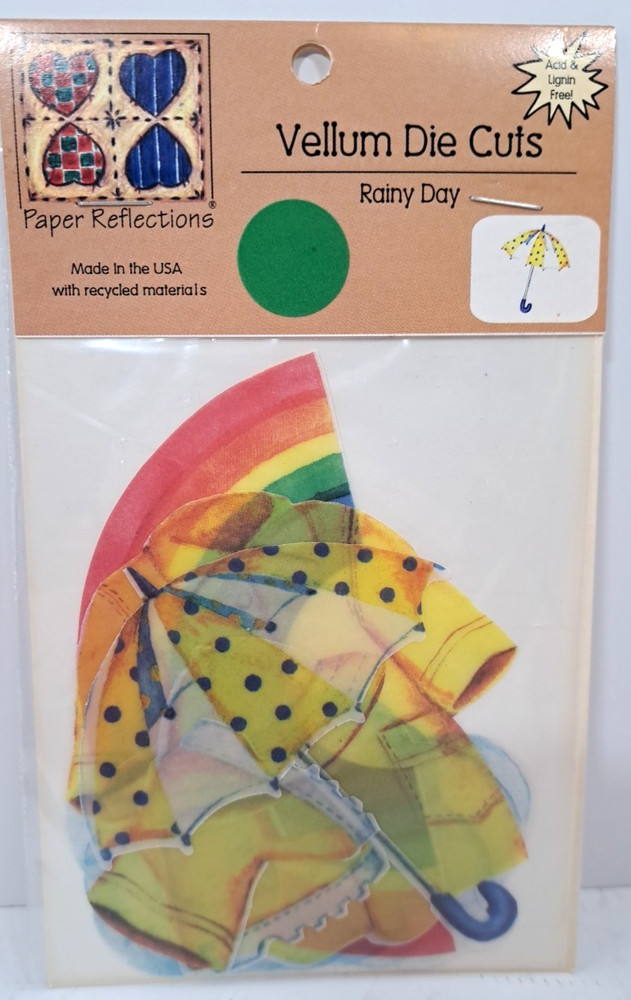 PAPER REFLECTIONS VELLUM DIE CUTS RAINY DAY UMBRELLA RAINBOW