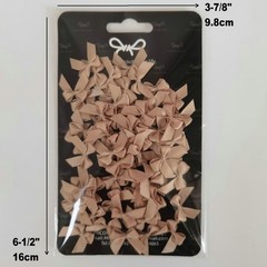 50pcs 1.2-Inch Mini Bows for Crafts Satin Ribbon Bows in Khaki Color Gift Appliq