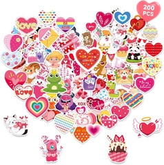 200 Pcs Valentines Stickers, Love Heart Stickers Valentine’S Day Sticker Bulk Vi