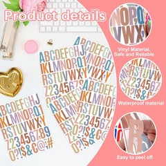 Letter Stickers 15 Sheets 750 PCS Alphabet Number Stickers 2 Inch Vinyl Self