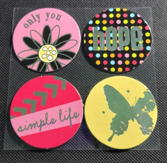 20 PAPER CRUSH Adhesive Chipboard Accents Colorbok HOPE SIMPLE LIFE LUCKY HAPPY