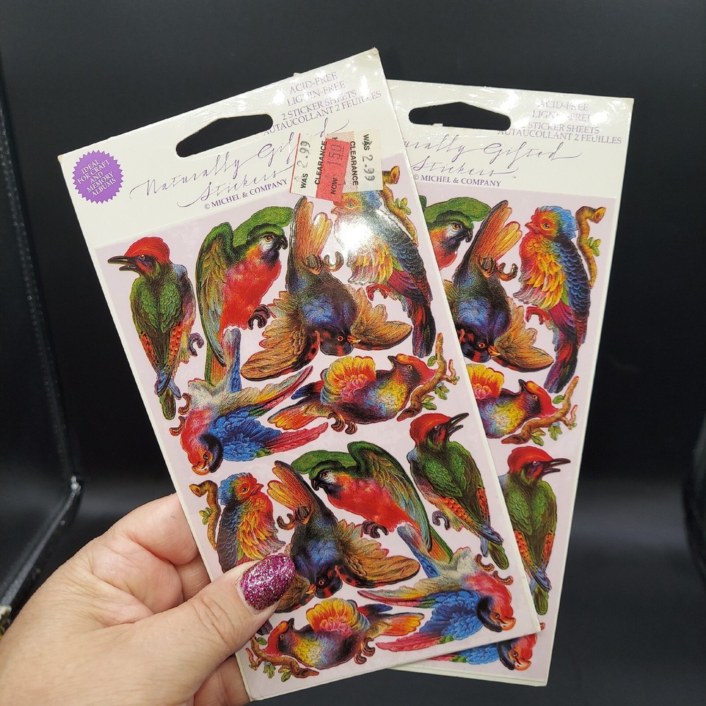 Michael & Company Stickers Birds Parrot Tropical beach jungle safari scrapbook