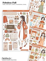PaperDollzCo Fall and Halloween Themed Journal Yellow, Red, Green, Red