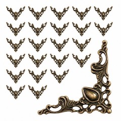 24Pcs Vintage Metal Corner Protectors, 1.7 Inch Antique Bronze Decorative Cor…
