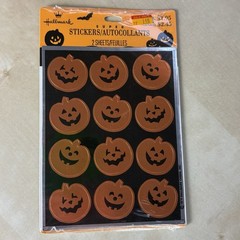 Vintage Sealed NEW Hallmark 1995 FOIL Halloween pumpkin sticker 2 Sheets