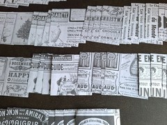 100pc Black & White Retro French Newspaper Ads 3 1/4 X 3 1/4 Scrapbook Papers