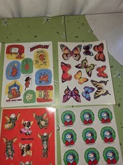12 Full Sheets Vintage 1970-90’s Hallmark STICKERS Snoopy Heathcliff Gremlins