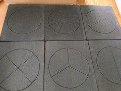 AccuCut Jumbo Die Cut Lot Of 6 Fraction Circle Whole 1/8 1/6 1/4 1/3 1/2