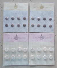 Lot 15 Anna Griffin Scrapbook Embellishments Ribbon Borders Die-Cuts Brads