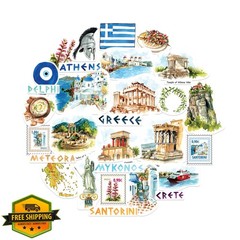 Navy Peony Greece Statement 29pc Stickers