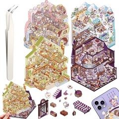 4-Themed DIY 3D Cartoon Stickers – Perfect for Scrapbooking and Stress Relief