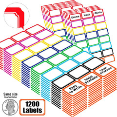 Color Coded Name Tags Stickers, 1.5 X 0.9 Inch Small Colored Labels for Office &