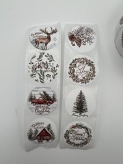 25mm Christmas Decorative Stickers 8 Different Designs 500/Roll