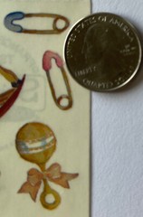 BABY THINGS Mylar Stickers (6pc)Frances Meyer•Rocking Horse •Rattle•Blocks•Pins