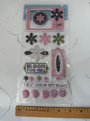 S-E-I Puffalicious Aunt Gerti Embellishing Stickers Flowers Lil Blossom Loved