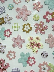 Japanese Sakura Puffy Stickers 2 Sheets Cherry Blossom Scrapbook ST-16