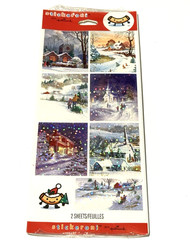 Hallmark Stickeroni Stickers Christmas Winter Farm Church Greeting Card 2 Sheets