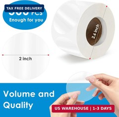 Clear Seal Sticker Labels 2 Inch round Circle Wafer Stickers/Labels 2 Inch Round