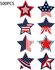 500 Pcs 4Th of July Stickers, 1.5 Inch Patriotic Stickers, American Flag