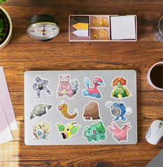 200Pcs Cute Pikachu Pokemon Stickers Kawaii Laptop Phone Stickers Kid Gift
