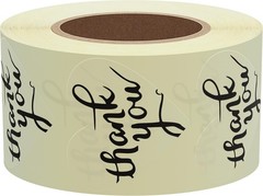 Heart-Shaped Clear Thank You Stickers | 1.5 Inch | 500 Labels on Roll