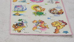 Vintage AGC Inc. American Greetings Cat And Fish Fishing 1 Stickers Sheet Kitten